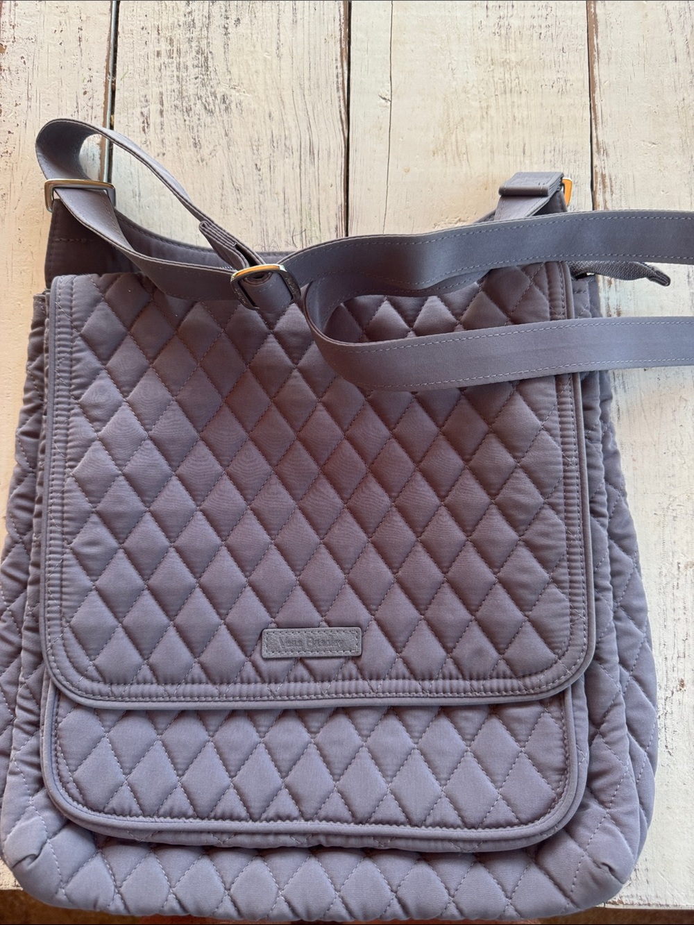 Vera Bradley Quilted Crossbody Shoulder Bag - Gray